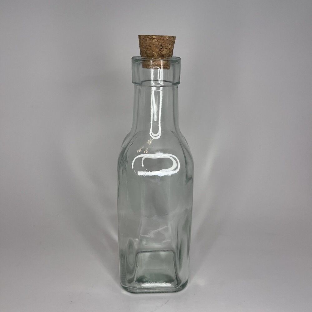 Glass Bottle with Cork Stopper - Decorative Storage - for Decor or DIY